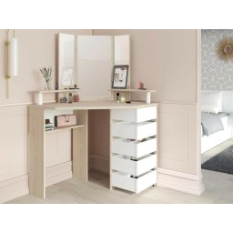 Commode met spiegel VOLGA jackson eik/wit