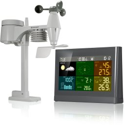 Bresser 5-in-1 Comfort Weercenter met Kleurendisplay - Grijs