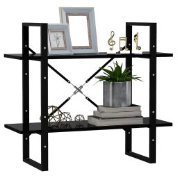 vidaXL Boekenkast met 2 schappen 80x30x70 cm bewerkt hout zwart