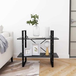 vidaXL Boekenkast met 2 schappen 80x30x70 cm bewerkt hout grijs
