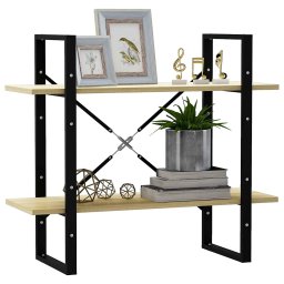 vidaXL Boekenkast met 2 schappen 80x30x70 cm spaanplaat sonoma eiken