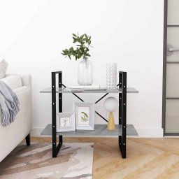 vidaXL Boekenkast met 2 schappen 80x30x70 cm bewerkt hout betongrijs