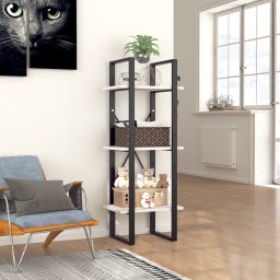 vidaXL Boekenkast met 3 schappen 40x30x105 cm bewerkt hout wit