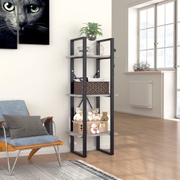 vidaXL Boekenkast met 3 schappen 40x30x105 cm bewerkt hout betongrijs