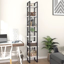 vidaXL Boekenkast met 6 schappen 40x30x210 cm bewerkt hout wit