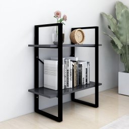 vidaXL Boekenkast met 2 schappen 60x30x70 cm bewerkt hout grijs