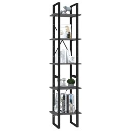 vidaXL Boekenkast met 5 schappen 40x30x175 cm bewerkt hout grijs