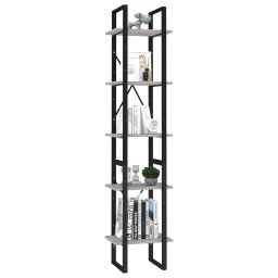 vidaXL Boekenkast met 5 schappen 40x30x175 cm bewerkt hout betongrijs