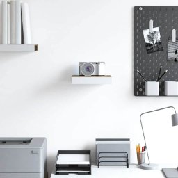 vidaXL Wandschap zwevend 23x23,5x3,8 cm MDF eikenkleurig en wit