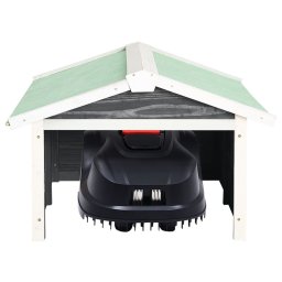 vidaXL Overkapping voor grasmaaier 72x87x50 cm vurenhout grijs en wit