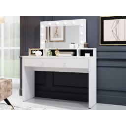 Make-up tafel ARIASSE 1 lade wit/hoogglans wit