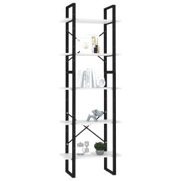 vidaXL Boekenkast met 5 schappen 60x30x175 cm bewerkt hout wit
