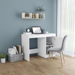 vidaXL Bureau 100x50x76 cm bewerkt hout wit