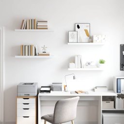 vidaXL Wandschappen zwevend 4 st 80x23,5x3,8 cm MDF wit