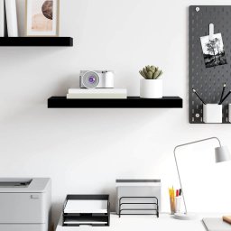 vidaXL Wandschap zwevend 60x23,5x3,8 cm MDF hoogglans zwart