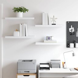 vidaXL Wandschappen zwevend 4 st 60x23,5x3,8 cm MDF wit