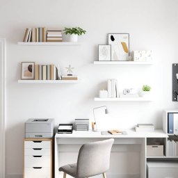 vidaXL Wandschappen zwevend 4 st 90x23,5x3,8 cm MDF wit