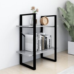 vidaXL Boekenkast met 2 schappen 60x30x70 cm bewerkt hout betongrijs