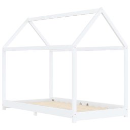 vidaXL Kinderbedframe massief grenenhout wit 90x200 cm