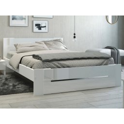 Bed BIANNE 140x190 cm wit/hoogglans wit