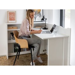 Uitklapbaar bureau CONCEPTION PRO wit/hoogglans wit rechts