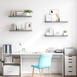 vidaXL Wandschappen zwevend 4 st 80x23,5x3,8 cm MDF grijs