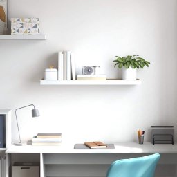 vidaXL Wandschap zwevend 80x23,5x3,8 cm MDF eikenkleurig en wit