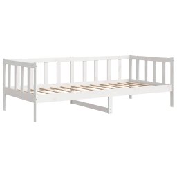 vidaXL Bedbank massief grenenhout wit 90x200 cm