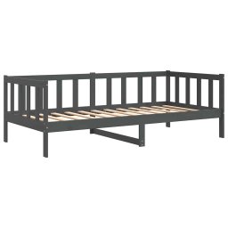vidaXL Bedbank massief grenenhout grijs 90x200 cm