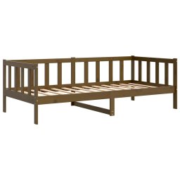vidaXL Bedbank massief grenenhout honingbruin 90x200 cm