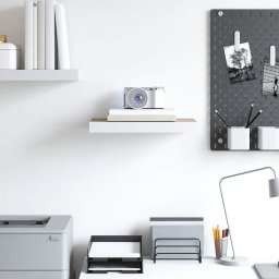 vidaXL Wandschap zwevend 50x23,5x3,8 cm MDF eikenkleurig en wit