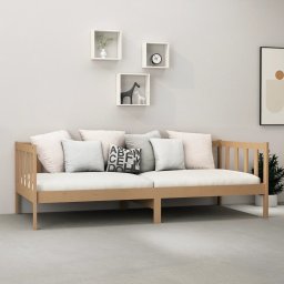vidaXL Slaapbank met matras massief grenenhout honingbruin 90x200 cm