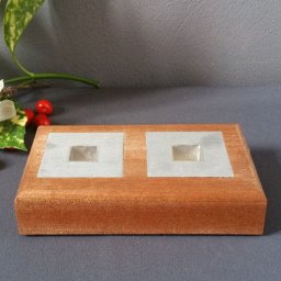 houten tafelkaarsen standaard dubbel