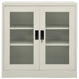 vidaXL Kantoorkast 90x40x90 cm staal lichtgrijs