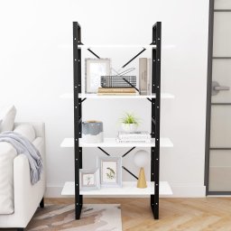vidaXL Boekenkast met 4 schappen 80x30x140 cm bewerkt hout wit