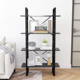 vidaXL Boekenkast met 4 schappen 80x30x140 cm bewerkt hout grijs