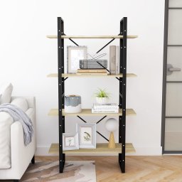 vidaXL Boekenkast met 4 schappen 80x30x140 cm hout sonoma eiken