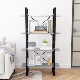 vidaXL Boekenkast met 4 schappen 80x30x140 cm bewerkt hout betongrijs