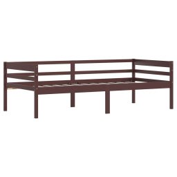 vidaXL Bedframe massief grenenhout donkerbruin 90x200 cm