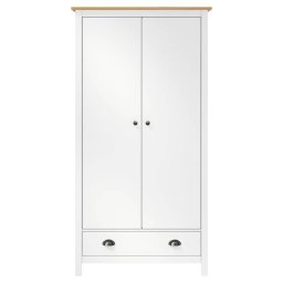 vidaXL Kledingkast Hill 2 deuren 89x50x170 cm massief grenenhout wit