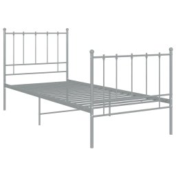 vidaXL Bedframe metaal grijs 100x200 cm