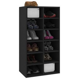 vidaXL Schoenenrek 54x34x100,5 cm bewerkt hout zwart