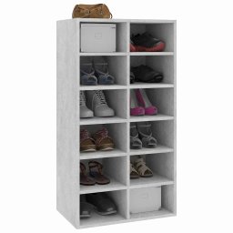 vidaXL Schoenenrek 54x34x100,5 cm bewerkt hout betongrijs