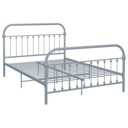 vidaXL Bedframe metaal grijs 120x200 cm