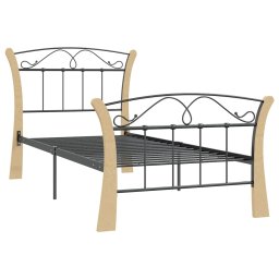 vidaXL Bedframe metaal zwart 90x200 cm