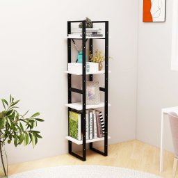 vidaXL Boekenkast met 4 schappen 40x30x140 cm massief grenenhout wit