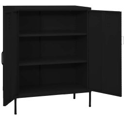 vidaXL Opbergkast 80x35x101,5 cm staal zwart