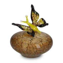 Kristalglas Vlinder Urn Geel Mixed Colours (0.3 liter)