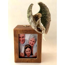 Treurend Engeltje op Decoupage Photobox Urn (1.5 liter)