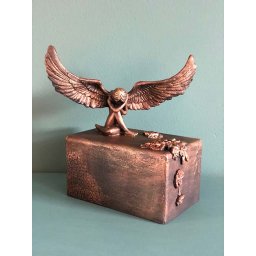 Bronskleurig Engeltje op Decoupage Mini Assokkel (0.4 liter)